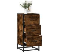 Sideboard 3 Drawer Smoked Oak 35.5x35x76 cm Engineered Wood Metal Frame Compact