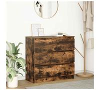 Sideboard 3-Drawer Smoked Oak 80x35x76 cm Engineered Wood Storage Cabinet Home