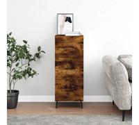 Sideboard 3-Drawer Smoked Oak Engineered Wood Metal Legs 34.5x34x90 cm SturdyTop