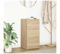 Sideboard 3-Drawer Sonoma Oak Engineered Wood 37.5x35x76 cm Compact Storage Box