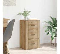 Sideboard 3-Drawer White Engineered Wood 40 x 33 x 70 cm Compact Modern Storage