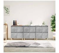 Sideboard 3-pack Concrete Grey 60x35x70cm Engineered Wood 12 Door Storage Slim