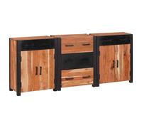 Sideboard 3 pcs Brown 165 x 30 x 75 cm Solid Acacia Wood