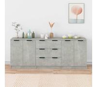 Vidaxl 3 Piece Sideboards Concrete Grey Engineered Wood