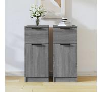 Sideboard 30x30x70 cm Grey Sonoma Engineered Wood 1 Door 1 Drawer Slim
