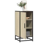 Vidaxl Sideboard Smoked Oak 35.5X35X76 Cm Engineered Wood And Metal