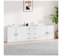Sideboard 3pc White Engineered Wood 80x33x70cm Storage Cabinet Classic Timeless