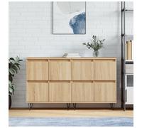 Sideboard 3pcs Sonoma Oak 180x35x70cm Engineered Wood 12 Doors Modern Iron Legs