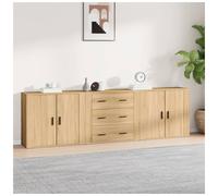 Sideboard 3pcs Sonoma Oak 80x33x70cm Engineered Wood Storage Cabinet