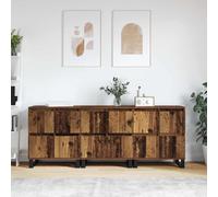 Sideboard 4-Door Engineered Wood Old Wood 60x35x70 cm Compact 3-Pack Storage Set