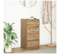 Sideboard 4-Drawer Artisan Oak 37.5x35x76 cm Engineered Wood Compact Storage UK