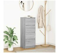 Sideboard 4-Drawer Grey Sonoma Engineered Wood 37.5x35x99 cm Storage Unit Large