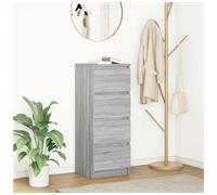 Sideboard 4-Drawer Grey Sonoma Engineered Wood 37.5x35x99 cm Storage Unit Large