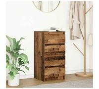 Sideboard 4-Drawer Old Wood Engineered Wood Rustic Narrow Console 37.5x35x76 cm