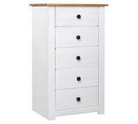 Sideboard 5 Drawer Solid Pine Natural Wood 46x40x89cm Compact Storage Unit Home