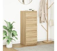 Sideboard 5 Drawers Sonoma Oak Engineered Wood 37.5x35x99 cm Modern Slim Storage