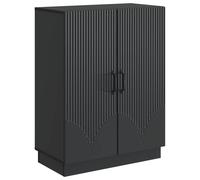 Sideboard 66x34.5x87cm Black Engineered Wood 2-Door Buffet Compact Storage Unit