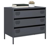 Sideboard 68x39x58.5cm Anthracite Cold-rolled Steel 3-Drawer Storage for homes.