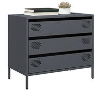 Sideboard 68x39x58.5cm Anthracite Cold-rolled Steel 3-Drawer Storage for homes.