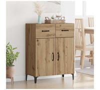 Sideboard 69.5x34x90cm Artisan Oak Engineered Wood Compact 2 Drawers 2 Doors UK