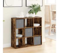 Sideboard 73.5x24x69.5cm Smoked Oak Engineered Wood 3 Drawers Recessed Handles.