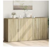 Sideboard 79x38x80 cm Sonoma Oak Engineered Wood 4 door Old Wood Rectangular New