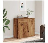 Sideboard 80x36x75 cm Old Wood Engineered Wood Compact Storage Cabinet Top Shelf