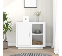 Sideboard 80x40x75cm Smoked Oak Engineered Wood Storage Cabinet with ShelvesUK