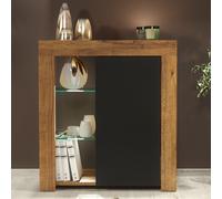 Sideboard 83cm Serene - Dark Oak & Black Matt Doors and LED Lights