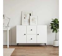 Sideboard 89x34.5x60cm White Engineered Wood LED 2 Drawers 2 Doors Modern Buffet