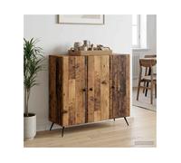 Sideboard 89x34.5x80cm Old Wood Engineered Wood 3-Door Spacious Storage Modern