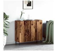 Sideboard 90 x 34 x 80 cm Old Wood Engineered Wood 3 Door Black Handles Durable