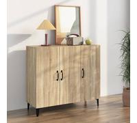 Sideboard 90X34X80 Cm Engineered Wood artisan oak smoked oak sonoma oak white 90