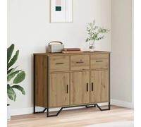 Sideboard 97x32.5x74.5cm Artisan Oak Engineered Wood 3 Doors 3 Drawers Modern TV