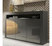 Sideboard Aether 155Cm - Dark Grey With Gloss Doors