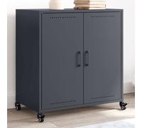 Sideboard Anthracite 68x39x72cm Cold-Rolled Steel 2-Door Wheeled Storage Cabinet