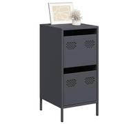 Sideboard Anthracite Cold-Rolled Steel 35x39x73.5cm 2-Drawer Slim Cabinet Home.