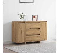 Sideboard Artisan oak 120x41x75 cm Engineered wood 3 drawers 2 doors for dining