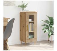 Sideboard Artisan Oak 34x34.5x90cm Engineered Wood Flush Door Gold Bar Handles.