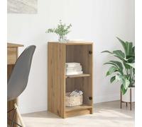Sideboard Artisan oak 35x37x75.5cm Engineered wood Glass Door Modern Storage