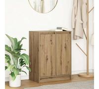 Sideboard Artisan Oak 57x34x76 cm Engineered Wood White 2-Door Storage CompactXL