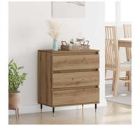 Sideboard Artisan oak 60x35x70 cm Engineered Wood Drawer Metal Legs Modern Urban