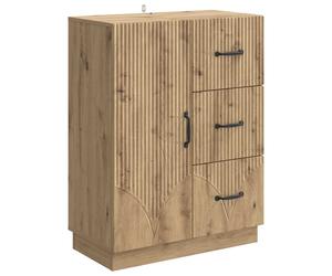 Sideboard Artisan oak 66x34.5x87cm Engineered wood 3 drawers 90° hinge Storage