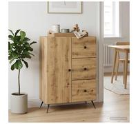 Sideboard Artisan Oak 66x34.5x90cm Engineered Wood 3 Drawers 1 Door Storage Unit