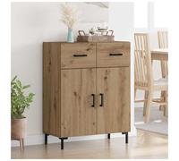 Sideboard Artisan Oak 69.5x34x90cm Engineered Wood 2 Drawers 2 Doors Compact Fit