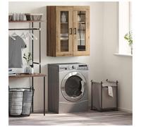 Sideboard Artisan Oak 69.5x34x90cm Engineered Wood 2 Glass Doors T-Bar Modern XL