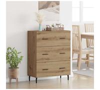 Sideboard Artisan Oak 69.5x34x90cm Engineered Wood & Black Iron Legs Drawer Home