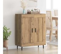Sideboard Artisan oak 69.5x34x90cm Engineered Wood & Iron 2-Door Modern Storage.
