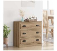 Sideboard Artisan Oak 70x35.5x67.5cm Engineered Wood Drawers Rustic D-Pulls for