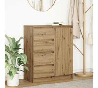 Sideboard Artisan Oak 71x35x84 cm Engineered Wood 1 Door 4 Drawer Storage Shelf